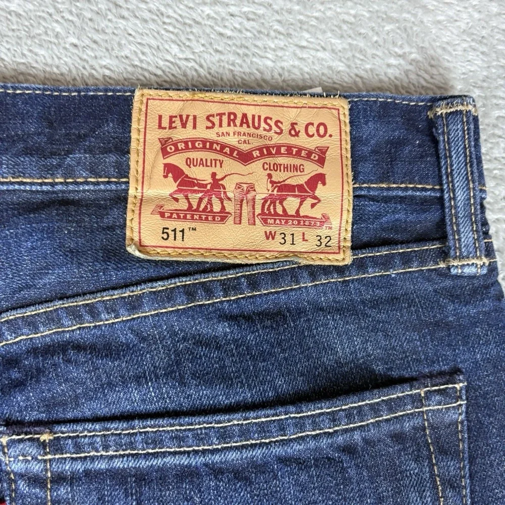 Levi's 511 Jeans Men's 31x32 (Fits 32x32)‎ Medium Blue Slim Stretch Denim
